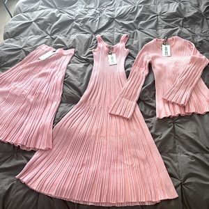 Kenzo blush pink knit top & skirt set size XS